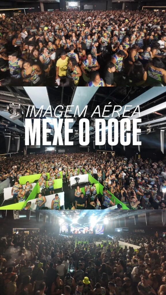 Imagem aérea do Bloco Mexe o Doce